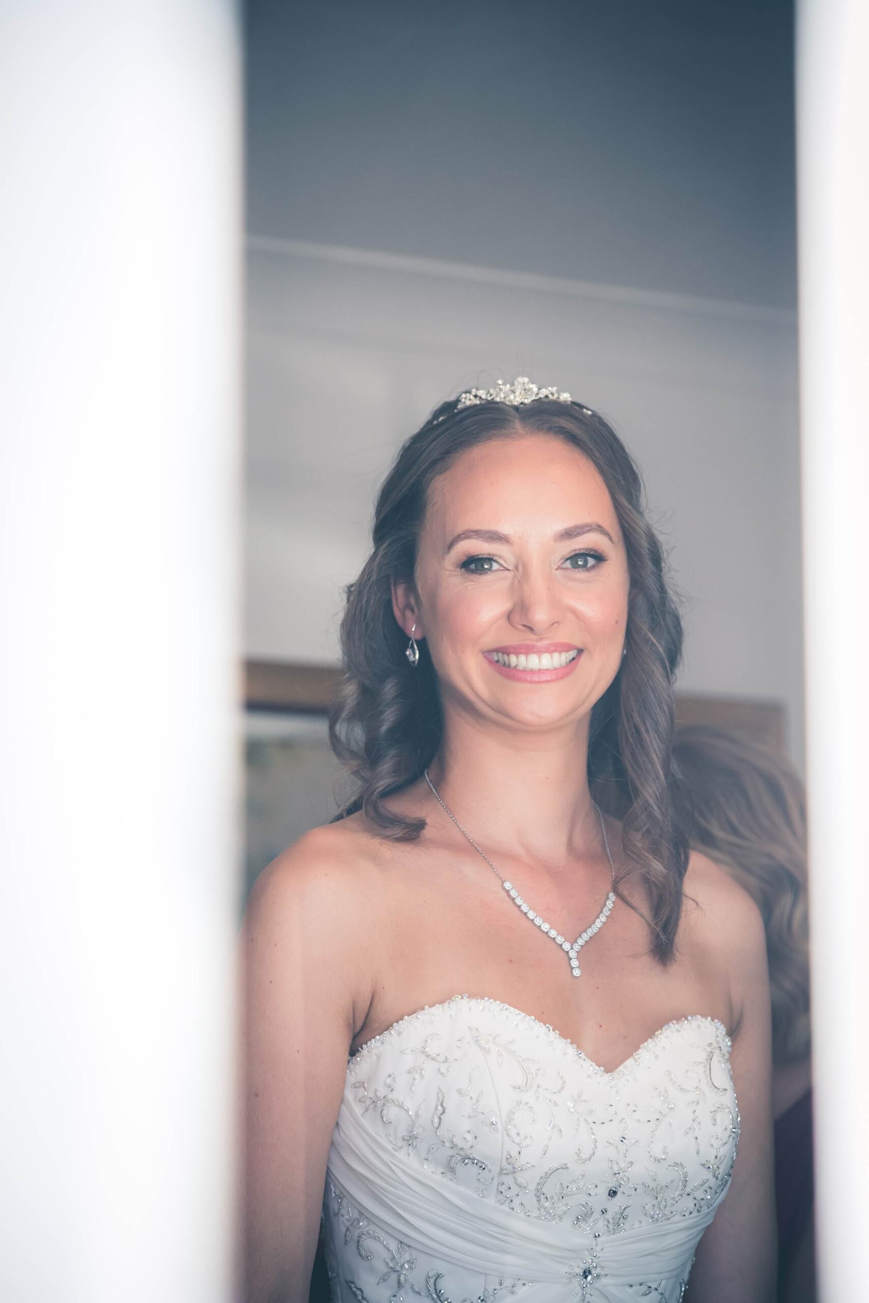 lushing beauty: stunning portrait of a smiling bride, radiating joy and happiness on her special wedding day
