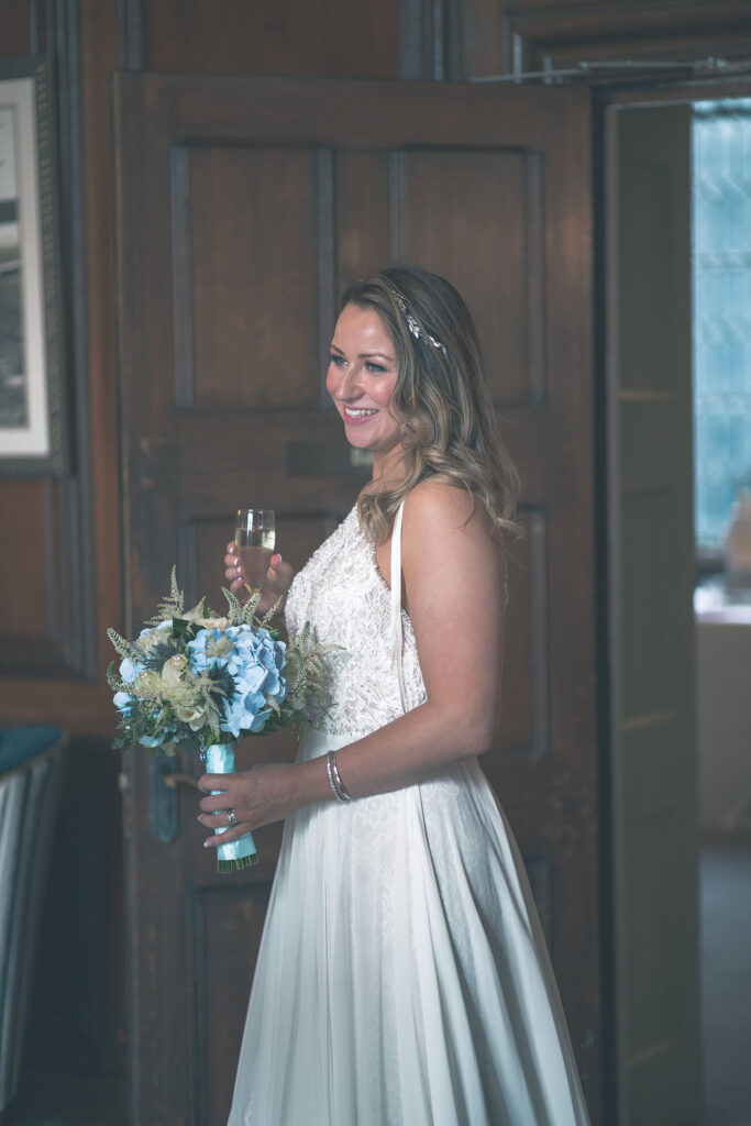 Surprised Bride Turning Corner, Wedding Photography Hampshire